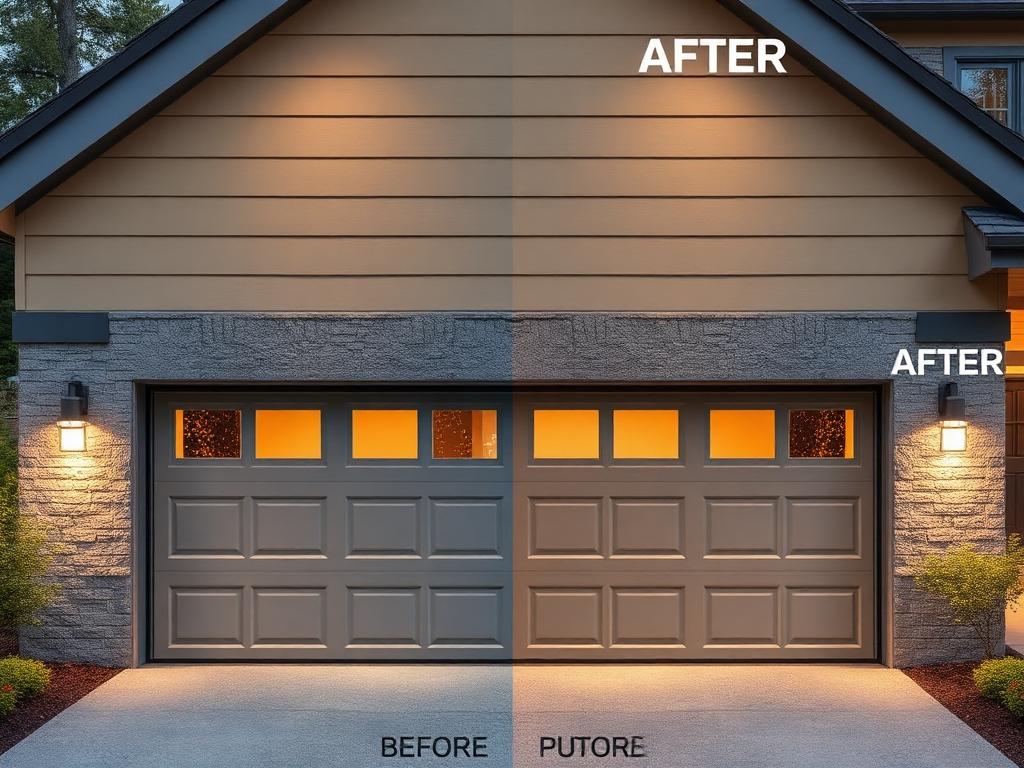 Modern insulated garage door installation for energy efficiency